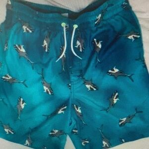 Shark Print Kids Swim Shorts